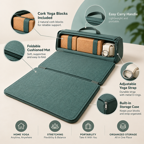 Foldable Yoga Mat Set