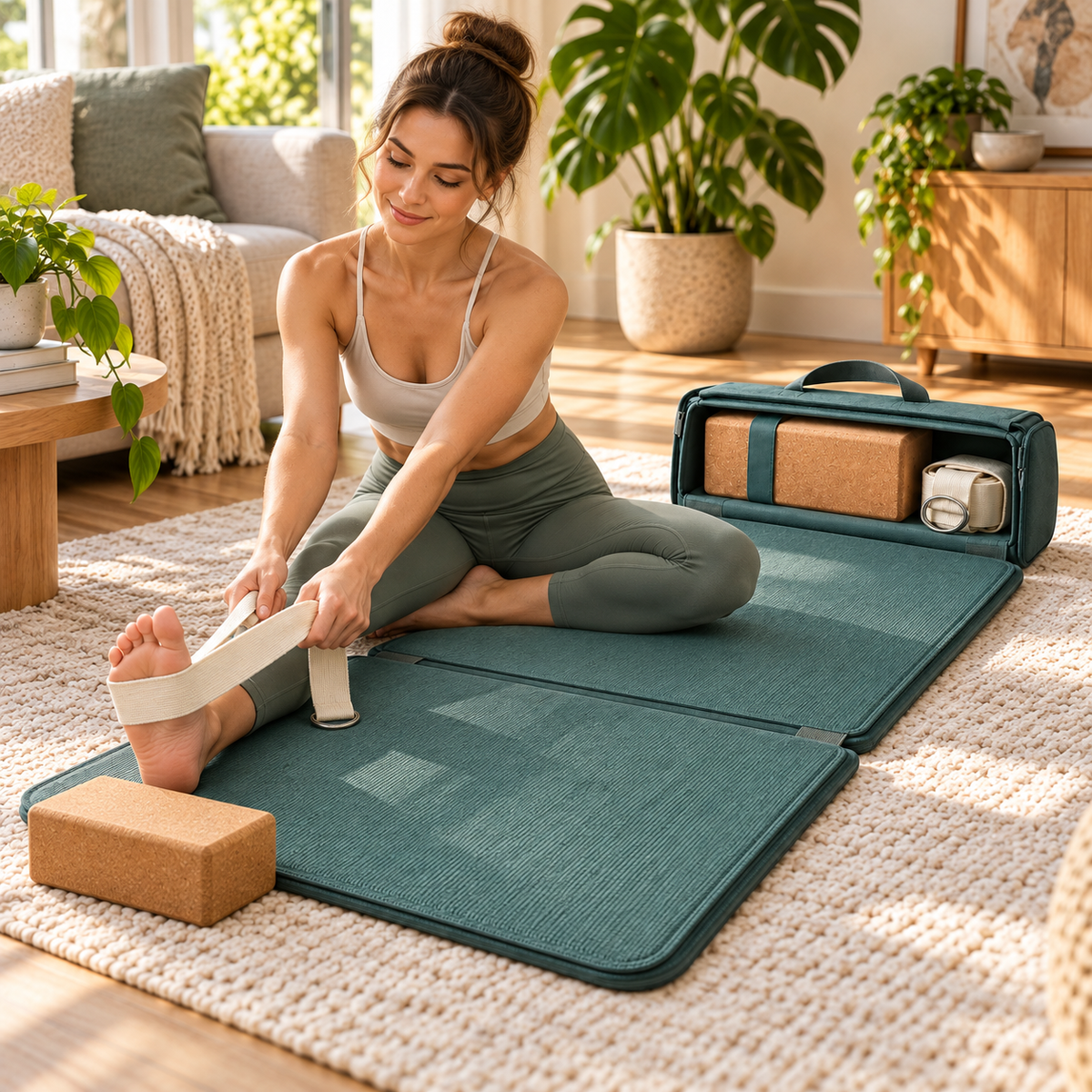 Foldable Yoga Mat Set